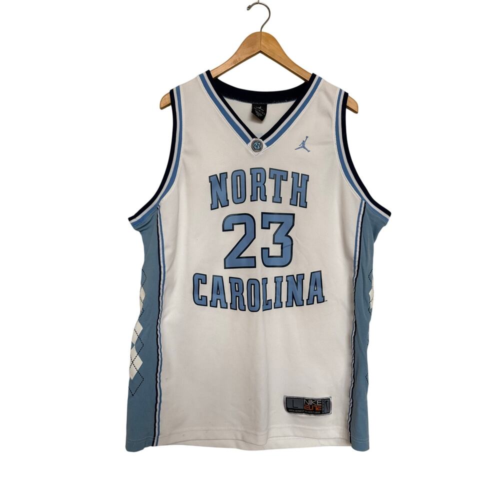 Nike Elite Michael Jordan North Carolina Basketball Jersey Mens Size L White #23